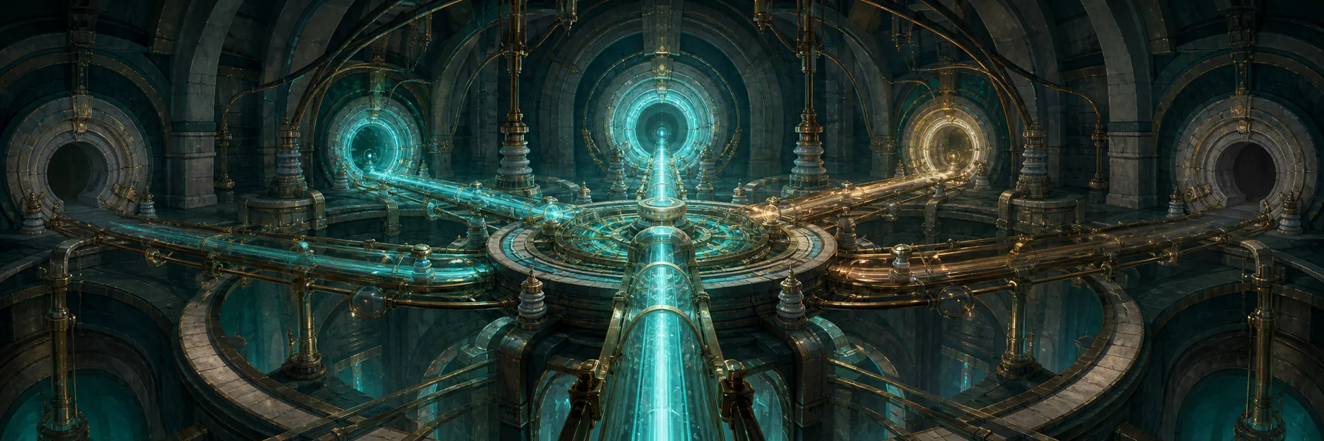 Five routes meet at the glowing heart of the RELAY network